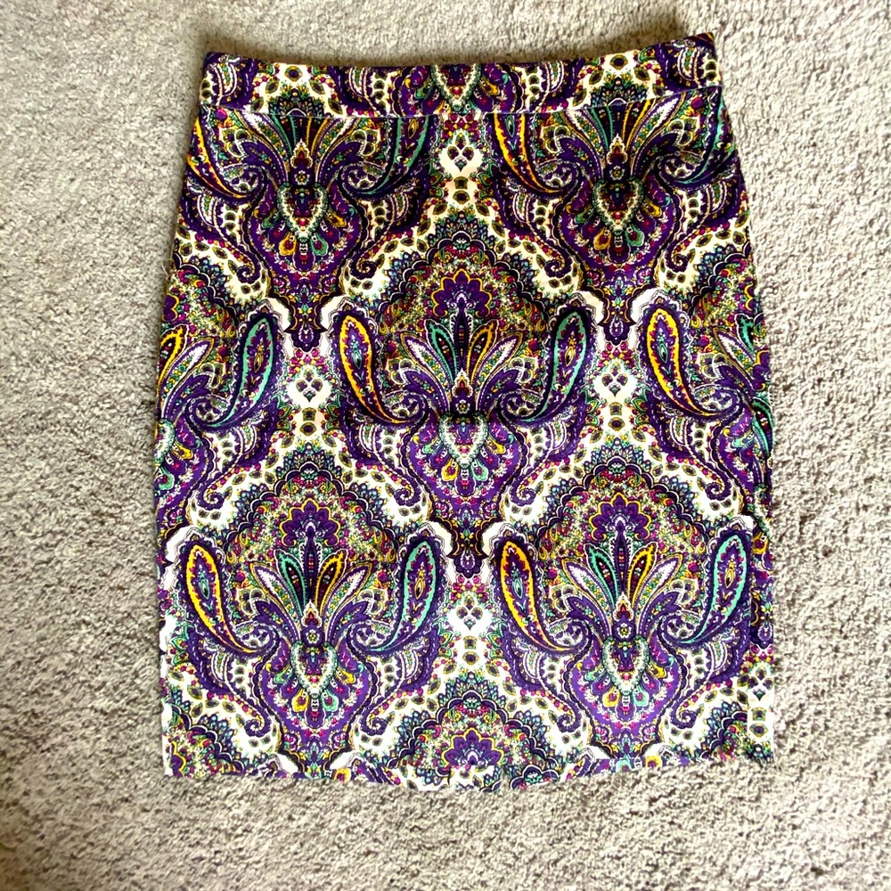 JCrew Paisley Pencil Skirt